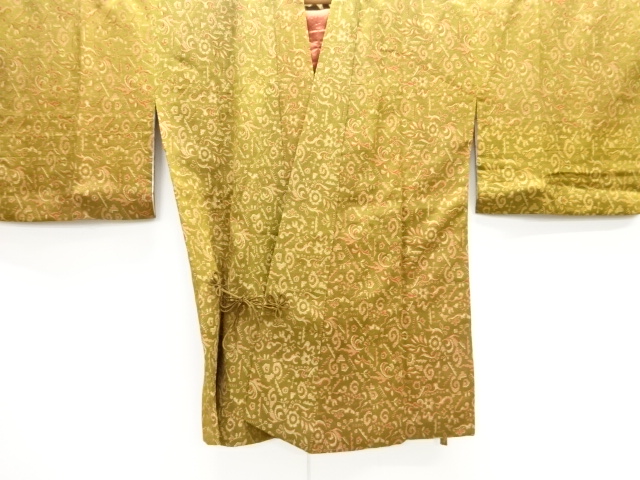 JAPANESE KIMONO / ANTIQUE DOCHUGI COAT / TAISHO ROMAN STYLE / WOVEN SARASA